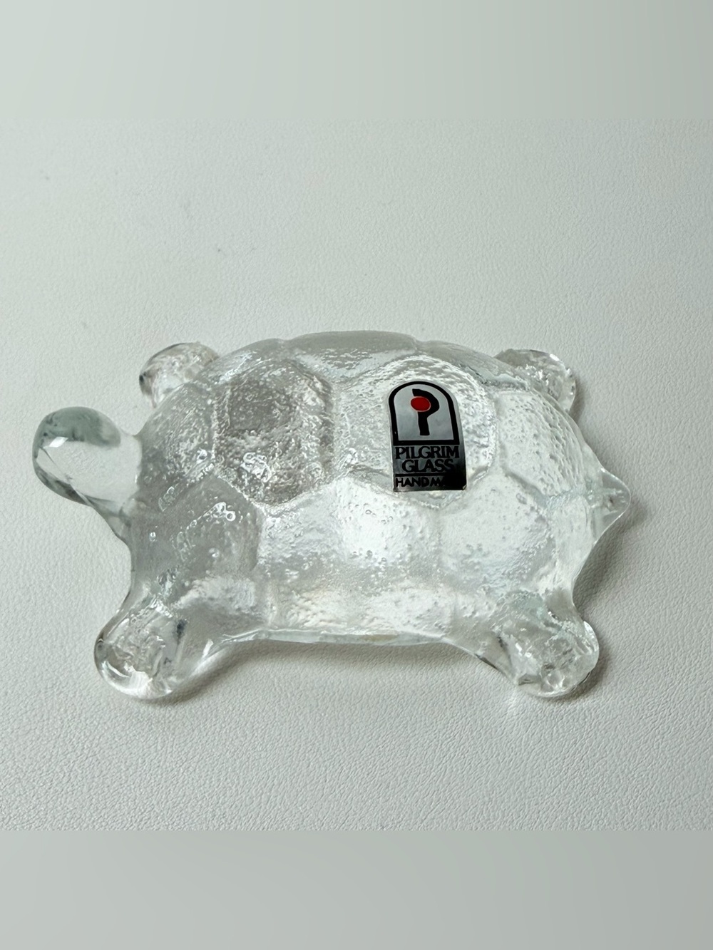Vintage Pilgrim Glass Handmade Turtle Tortoise Paperweight Figurine Art deco